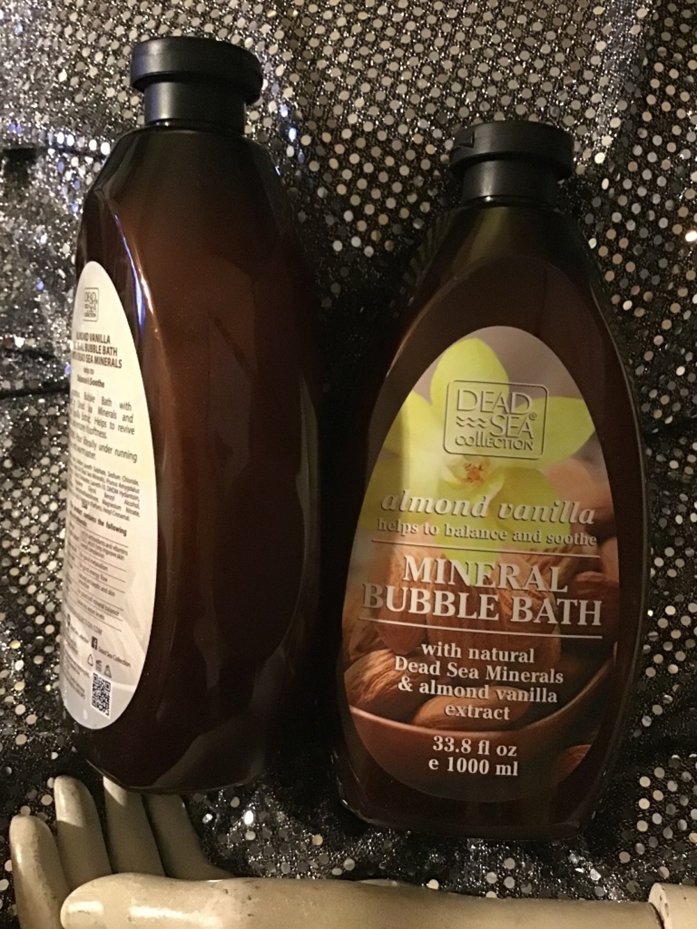 Lot of 2 Dead Sea collection Almond Vanilla mineral bubble bath 33.8 oz ea. New!
